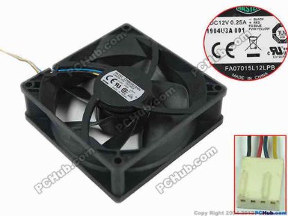 156993 Cooler Master FA07015L12LPB Server - Square Fan DC 12V 0.25A, 70x70x15mm, FA07015L12LPB Cooler Master FA07015L12LPB Server - Square Fan 