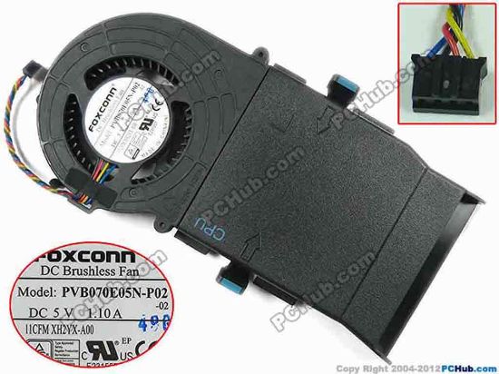 157070 Foxconn PVB070E05N-P02 Cooling Fan  PVB070E05N-P02, -02, 11CFMXH2YX-A00 Foxconn PVB070E05N-P02 Cooling Fan  