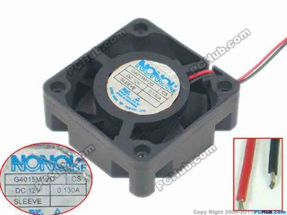 157097 NONOISE G4015M12D Server - Square Fan DC 12V 0.130A, sq40x40x15mm, 2-wire NONOISE G4015M12D Server - Square Fan 