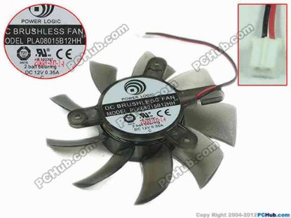 157108 Power Logic PLA08015B12HH Server - Frameless / GPU Fan 12V 0.35A, W60x2x2, Black Power Logic PLA08015B12HH Server - Frameless / GPU Fan 