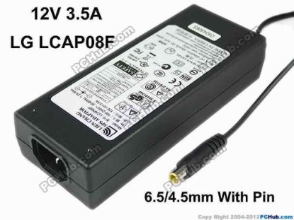 157241 LG Common Item (LG) AC Adapter 5V-12V LCAP08F, 6.5/4.5mm With Pin, IEC C14, 12V 3.5A LG Common Item (LG) AC Adapter 5V-12V 