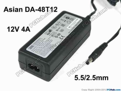 157416 APD / Asian Power Devices DA-48T12 AC Adapter- Laptop 12V 4A, Barrel 5.5/2.5mm, 2-Prong APD / Asian Power Devices DA-48T12 AC Adapter- Laptop