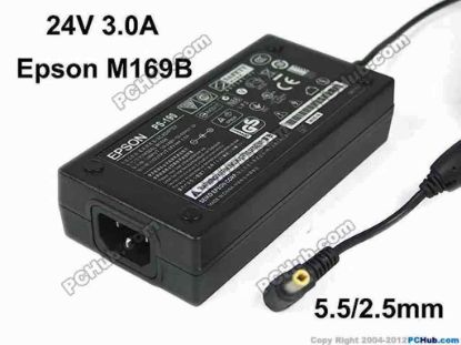 158087 Epson M169B AC Adapter 20V & Above 24V 2.5A, 5.5/2.5mm, New Epson M169B AC Adapter 20V & Above 