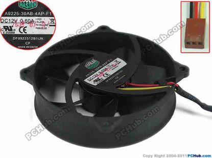 159243 Cooler Master A9225-30AB-4AP-F1 Server - Round Fan A9225-30AB-4AP-F1, DF0922512B1UN, 90x90x25mm, 4-wi Cooler Master A9225-30AB-4AP-F1 Server - Round Fan 