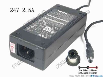 159792 Epson M246A AC Adapter 20V & Above 24V 2.5A, Barrel 5.5/2.5mm, C14 Epson M246A AC Adapter 20V & Above