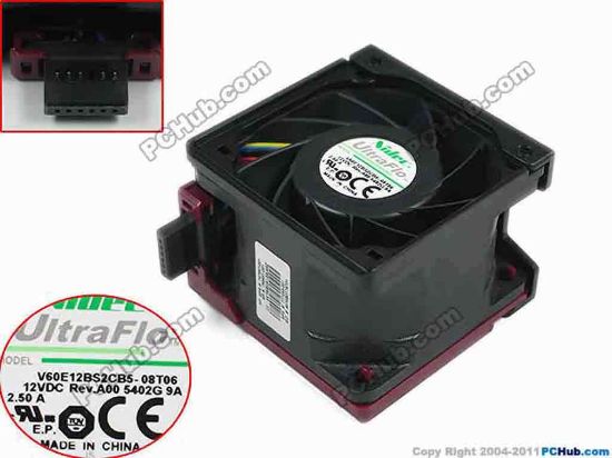 159793 Nidec V60E12BS2CB5-08T06 Server - Square Fan DC 12V 2.50A, 60x60x38mm, 4-Wire, 6-pin Nidec V60E12BS2CB5-08T06 Server - Square Fan 747597-001， 796851-001， 777285-001， 6070B0778701