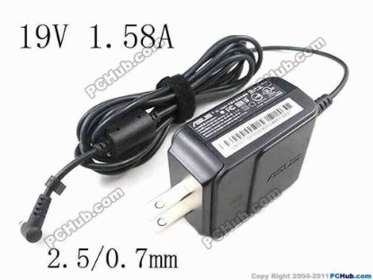160161 ASUS Common Item (Asus) AC Adapter- Laptop 19V 1.58A, 2.5/0.7mm, US 2P ASUS Common Item (Asus) AC Adapter- Laptop This AC adapter uses for Asus AD820MO 1001PXD X101CH