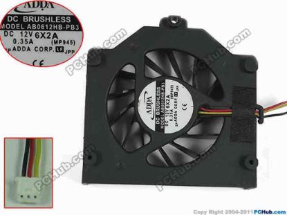 164415 ADDA AB0612HB-PB3 Cooling Fan  AB0612HB-PB3, (MP945), 90.MPC15.00.30 ADDA AB0612HB-PB3 Cooling Fan  