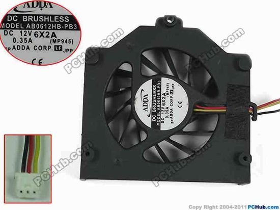 164415 ADDA AB0612HB-PB3 Cooling Fan  AB0612HB-PB3, (MP945), 90.MPC15.00.30 ADDA AB0612HB-PB3 Cooling Fan  