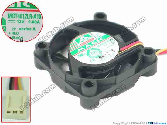 165604 Protechnic Magic MGT4012LR-A10 Server - Square Fan SF40x40x10, w3, 12V 0.08A Protechnic Magic MGT4012LR-A10 Server - Square Fan 