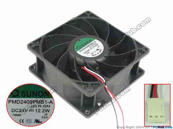 166263 SUNON PMD2409PMB1-A Server - Square Fan (2).R.GN, 24V 12.2W, 92x92x38mm SUNON PMD2409PMB1-A Server - Square Fan 
