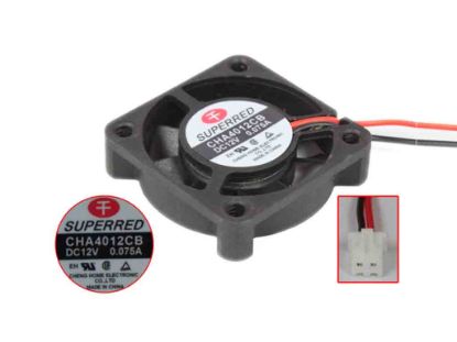 166317 Superred CHA4012CB Server - Square Fan SF40x40x12, w80x2x2, 12V 0.075A Superred CHA4012CB Server - Square Fan