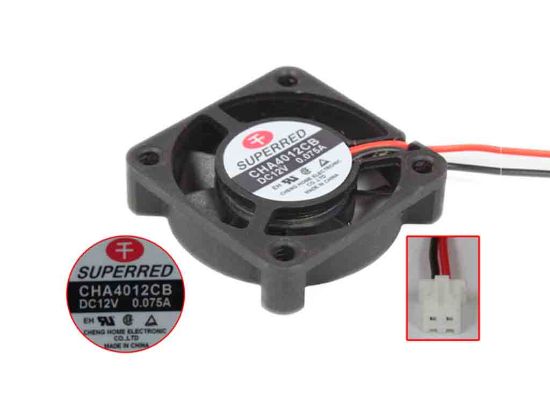 166317 Superred CHA4012CB Server - Square Fan SF40x40x12, w80x2x2, 12V 0.075A Superred CHA4012CB Server - Square Fan