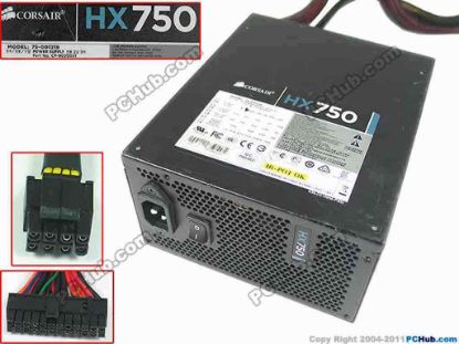 166712 CORSAIR HX750 Server - Power Supply 750W, HX750, 75-001218, CP-9020031, ATX CORSAIR HX750 Server - Power Supply 