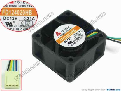 167269 Y.S TECH FD124020HB Server - Square Fan sq40x40x20, w50x4x4, 12V 0.21A Y.S TECH FD124020HB Server - Square Fan 