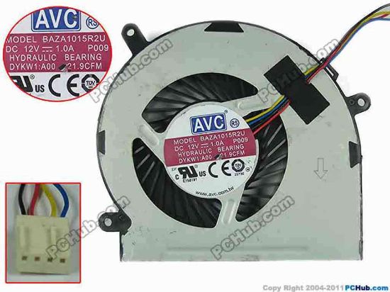 167288 AVC BAZA1015R2U Cooling Fan  BAZA1015R2U, P009, 0DYKW1 AVC BAZA1015R2U Cooling Fan  