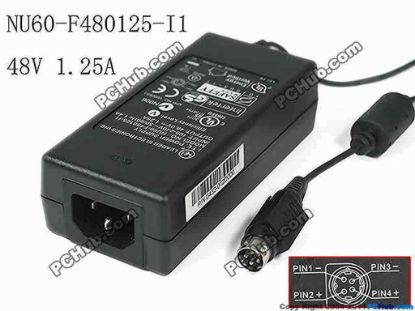 168260 LEI / Leader NU60-F480125-I1 AC Adapter- Laptop NU60-F480125-I1, "NEW' LEI / Leader NU60-F480125-I1 AC Adapter- Laptop 