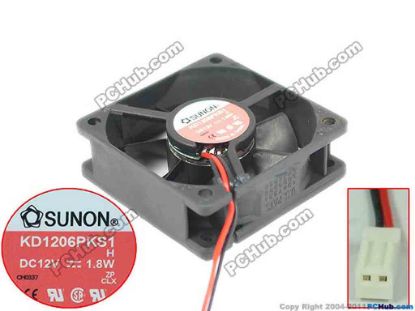 171940 SUNON KD1206PKS1 Server - Square Fan H, 12V1.8W, sq60x60x20mm, 2W SUNON KD1206PKS1 Server - Square Fan 