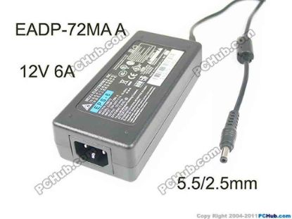 172362 Delta Electronics EADP-72MA AC Adapter 5V-12V 12V 6A, 5.5/2.5mm, C14 Delta Electronics EADP-72MA AC Adapter 5V-12V