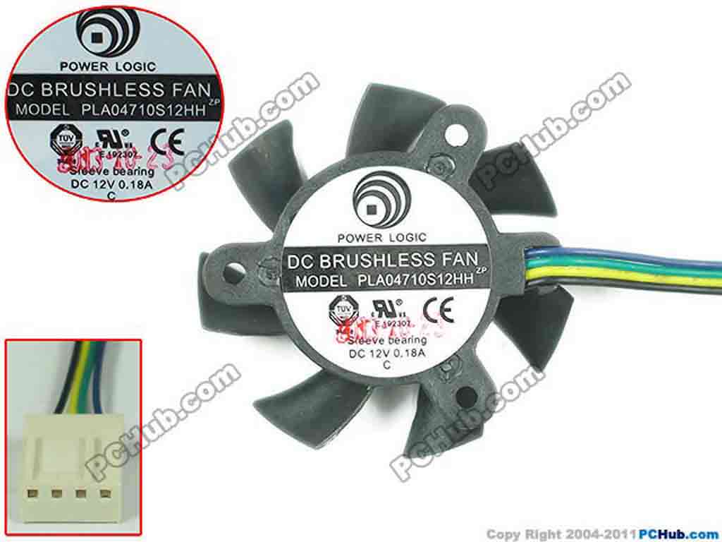 DC 12V 0.18A, Dia. 36mm C.T.C 26mm PLA04710S12HH Power Logic ...