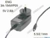 176421 ENG 3A-154WP05 AC Adapter 5V-12V 5V 2.6A, Barrel 5.5/2.1mm, AU 2-Pin Plug ENG 3A-154WP05 AC Adapter 5V-12V 