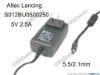 176496 Altec Lancing S012BU0500250 AC Adapter 5V-12V 5V 2.5A, Barrel 5.5/2.1mm, US 2-Pin Plug Altec Lancing S012BU0500250 AC Adapter 5V-12V 