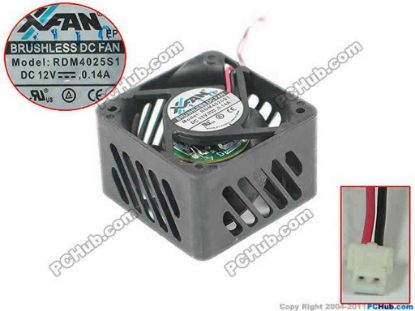 178084 XIFAN / Xinruilian RDM4025S1 Server - Square Fan sq40x40x25, w80x2x2P, DC 12V 0.14A  XIFAN / Xinruilian RDM4025S1 Server - Square Fan 
