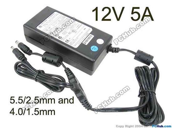 178835 LIEN Electronics LCA01F AC Adapter 5V-12V 12V 5A 5.5/2.5mm and 4.0/1.5mm, IEC C14 LIEN Electronics LCA01F AC Adapter 5V-12V 