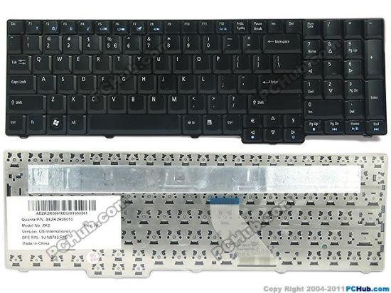 Picture of Acer Aspire 6530 Series Keyboard US, 17", Black, New