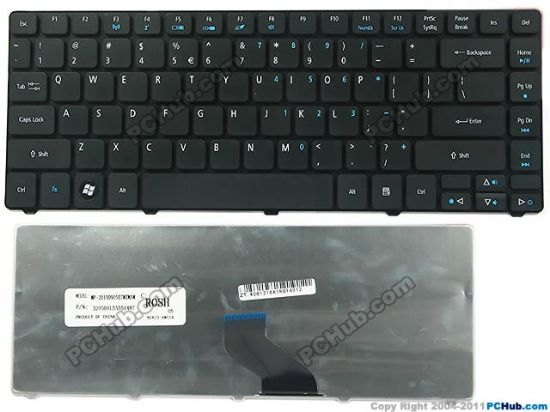 Picture of Acer Aspire 4736 Series Keyboard US with "€", 15", Black, New