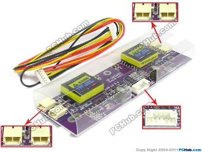 Picture of PCH Inverter 4-Lamp Type LCD Monitor /TV Inverter (Universal Use) 4-Lamp, 6-Pin, SF-04S440,  MY-4QH417, 130x38mm, For 15"-19"  D