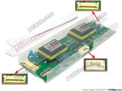 Picture of PCH Inverter 4-Lamp Type LCD Monitor /TV Inverter (Universal Use) 4-Lamp, 6-Pin, INV4L-S01A, 135x45mm, For 15"-22" D
