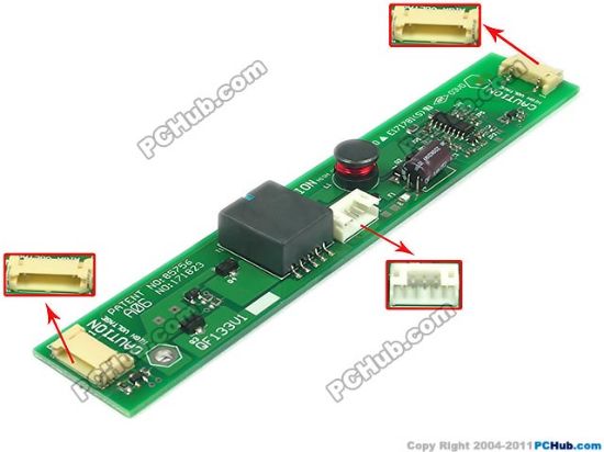 Picture of PCH Inverter 2-Lamp Type LCD Monitor /TV Inverter (Universal Use) 2-Lamp, 5-Pin, QF133V1, 155x25mm, For 5"-17" Displ