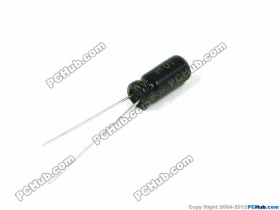 Picture of PCH Capacitor Electrolytic 50V - 63V 50v 10uF, 5x11.5mm Height, Chongx