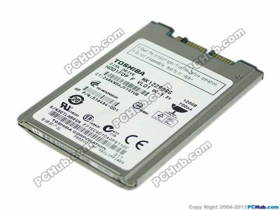 Picture of Toshiba MK1229GSG HDD 1.8" Micro SATA 120GB, 1.8" SATA, 5,400rpm, 8M