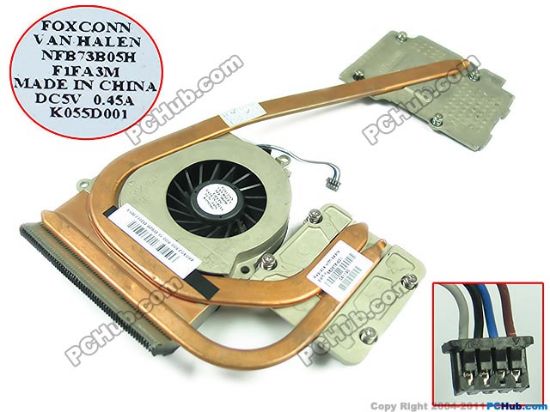 Picture of HP EliteBook 8560w Series Cooling Fan  652675-001, Fan with Heatsink