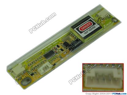 Picture of PCH Inverter 2-Lamp Type LCD Monitor /TV Inverter (Universal Use) 2-Lamp, 6-Pin, ZX-0206 VER1.0, 120x25mm, For 10"-1