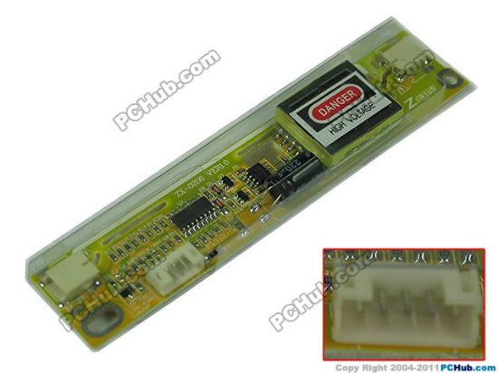 Picture of PCH Inverter 2-Lamp Type LCD Monitor /TV Inverter (Universal Use) 2-Lamp, 6-Pin, ZX-0206 VER1.0, 120x25mm, For 10"-1