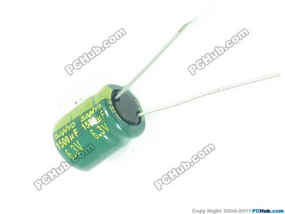 Picture of Sanyo Capacitor Electrolytic- <50V 6.3v 1500uF, 10x13mm Height