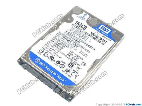 Picture of Western Digital WD1600BEVT HDD 2.5" SATA 120GB-300GB 2.5, SATA, 160GB, 5400rpm