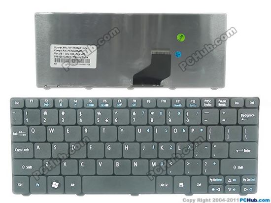 Picture of Acer Aspire One D255 Series Keyboard US with "€", 15", Black, New