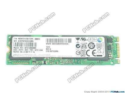 Picture of Samsung MZ-NTD1280/000 SSD M.2 NGFF 128GB & Below 128GB