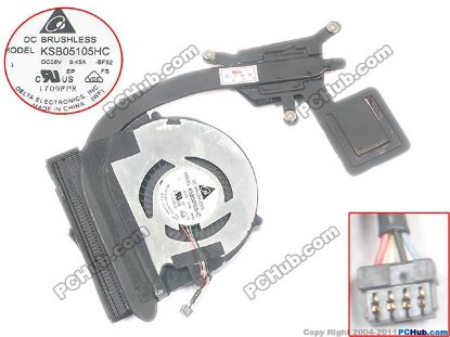 Picture of Acer Aspire S3-951 Series Cooling Fan  60.4QP01.001, DC 5V 0.45A, Heatsink Fan