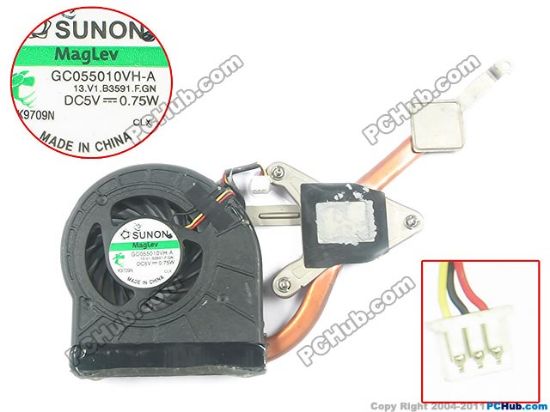 Picture of Lenovo Thinkpad X200 Tablet Series Cooling Fan  FRU:45N3130, DC5V 0.75W Heatsink fan