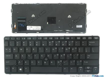 Picture of HP EliteBook 820 G1 Series Keyboard US with Black Frame, "NEW", 730541-001