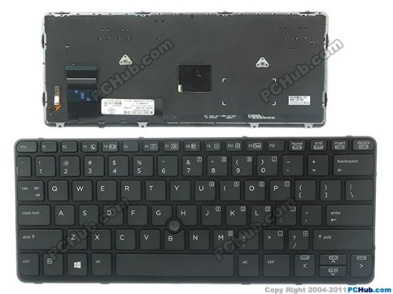 Picture of HP EliteBook 820 G1 Series Keyboard US with Black Frame, "NEW", 730541-001