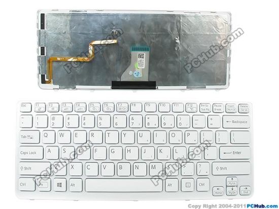 Picture of Sony Vaio SVE141 Series Keyboard 149175511US, White, Win 8,Backlit "New"