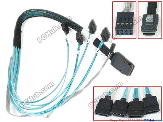 Picture of UPH Desktop Desktop - HDD Cable 36Pin SAS SFF-8087 To 4 x SATA 7Pin HDD cable, 500