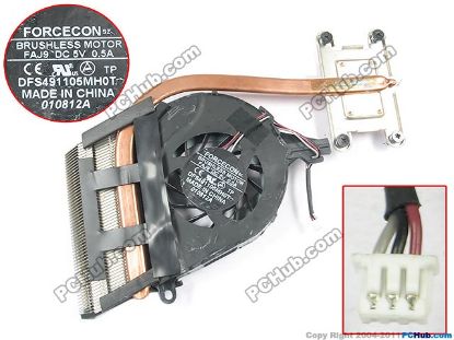 Picture of Toshiba Satellite L755 Series Cooling Fan  DFS491105MH0T, FAJ9, 5V 0.5A, Heatsink fan