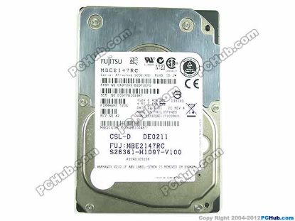 Picture of Fujitsu MBE2147RC HDD 2.5" SAS 300GB & Below 147GB, 2.5" SAS, 15,000rpm, 32M